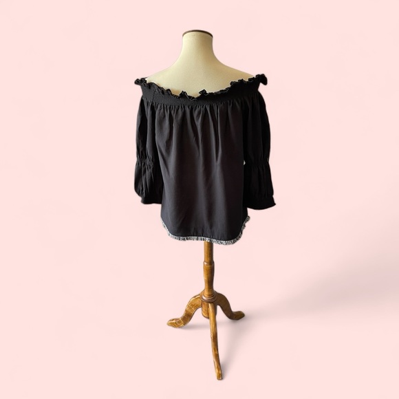 #123,Trina Turk, Off the Shoulder, 3/4 length sleeves top, no size - Picture 2 of 2